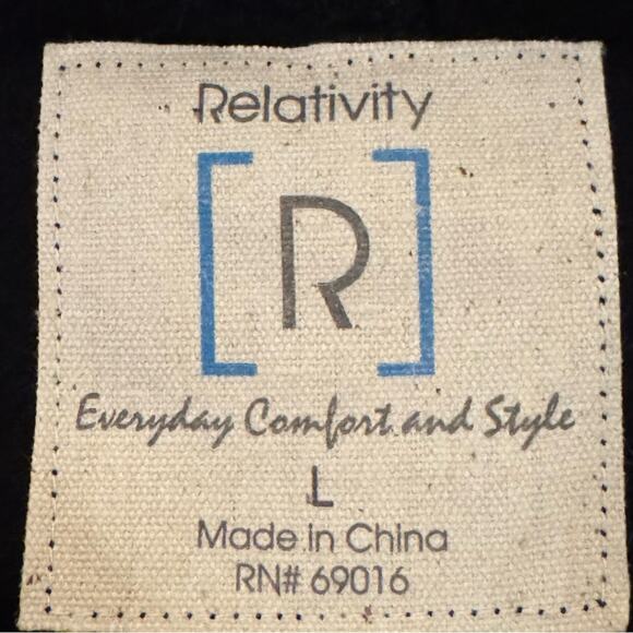 Relativity black lightweight coat with faux fur trimmed hood size large L
 b8 - Picture 2 of 7